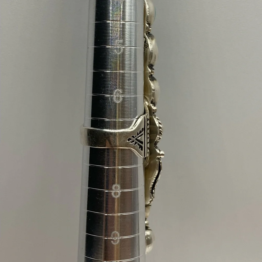 Navajo Geraldine James Turquoise Sterling Silver Ring - Picture 9 of 12